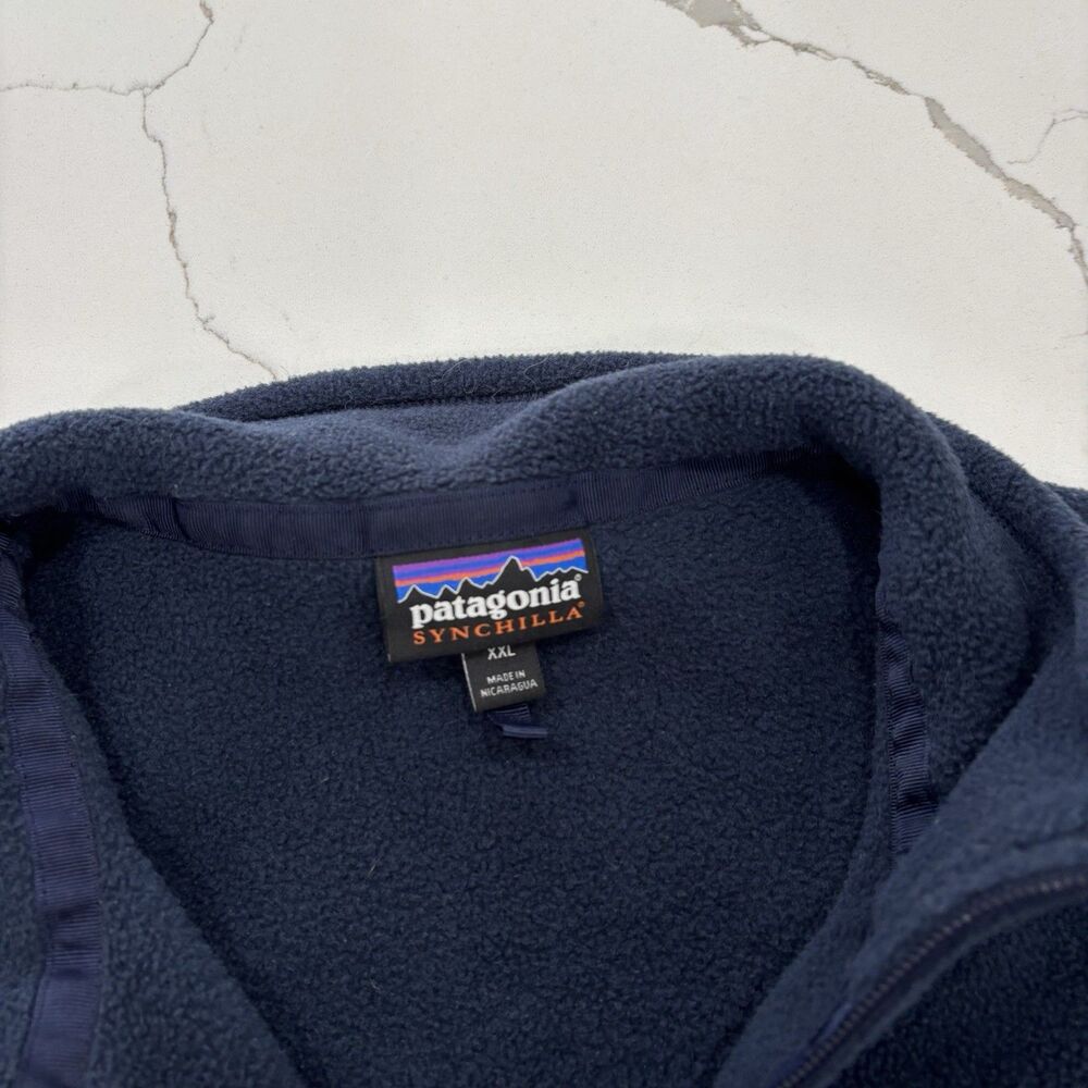 Patagonia Vest Mens Size XXL Synchilla Navy Blue Fleece *custom embroidery - Picture 3 of 6